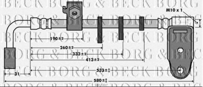 BORG & BECK bbh7407 -  Тормозной шланг
